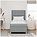 Letto a molle con materasso Grigio chiaro 90 x 190 cm Tessuto - Foto miniatura 3