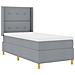 Letto a molle con materasso Grigio chiaro 90 x 190 cm Tessuto - Foto miniatura 4