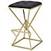 Sgabello Basso Triangoli-oro-metallo-40x40x75 Cm - Foto miniatura 2