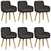 Sedie da pranzo 6 pcs Bouclé Grigio Scuro 59 x 57 x 85 cm - Foto miniatura 1
