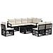 Set Divano da Giardino 9 pz Nero e Bianco Crema polyrattan - Foto miniatura 1