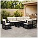 Set Divano da Giardino 9 pz Nero e Bianco Crema polyrattan - Foto miniatura 4