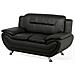 Divano 2 Posti In Pelle Sintetica Nera Leira - Foto miniatura 21