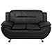Divano 2 Posti In Pelle Sintetica Nera Leira - Foto miniatura 1
