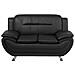 Divano 2 Posti In Pelle Sintetica Nera Leira - Foto miniatura 15