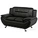 Divano 2 Posti In Pelle Sintetica Nera Leira - Foto miniatura 12