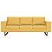 Divano A 3 Posti In Tessuto Giallo - Foto miniatura 4