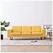 Divano A 3 Posti In Tessuto Giallo - Foto miniatura 1