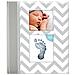 Chevron Bambino Memoria Libro Con Clean Touch Pad Inchiostro Per Creare Handprint O Footprint Versione Francese Grigio - Foto miniatura 1