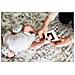 Chevron Bambino Memoria Libro Con Clean Touch Pad Inchiostro Per Creare Handprint O Footprint Versione Francese Grigio - Foto miniatura 4