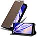 Custodia Compatibile Con Google Pixel 3a In Bruno Caffè - Coperchio Protettiva Con Chiusura Magnetica, Funzione Stand E Tasca Per Le Carte - Foto miniatura 1