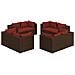Set Divani Da Giardino 8 Pz Con Cuscini In Polyrattan Marrone - Foto miniatura 2