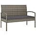 Panca Da Giardino Con Cuscino Grigia 105 Cm In Polyrattan - Foto miniatura 1