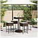 Set Bar Da Giardino 5 Pz Con Cuscini In Polyrattan Marrone - Foto miniatura 2