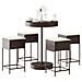 Set Bar Da Giardino 5 Pz Con Cuscini In Polyrattan Marrone - Foto miniatura 8