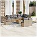 Set Divani da Giardino 11 pz con Cuscini Beige in Polyrattan - Foto miniatura 2