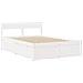 Letto Senza Materasso Bianco 135x190 Cm Legno Massello Di Pino - Foto miniatura 3