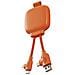 Powerbank Con Cavo Multiconnettore 3000mah, Arancione - Foto miniatura 2