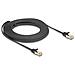 Cavo di rete piatto RJ45 con rivestimento intrecciato Cat. 6A U /FTP maschio-maschio 10 m nero - Foto miniatura 2