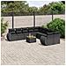 Set Divani Da Giardino 11 Pz Con Cuscini In Polyrattan Nero - Foto miniatura 1