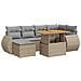 Set Divani Da Giardino 7 Pz Con Cuscini Beige In Polyrattan - Foto miniatura 2