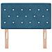 Testiera  con bottoni in cristallo imbottita blu scuro 80 cm in velluto - Foto miniatura 4