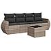 Set Divano da Giardino 5pz con Cuscini Grigio Chiaro Polyrattan - Foto miniatura 1