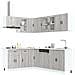 Set Mobili da Cucina 11 pz Porto Grigio Sonoma in Truciolato - Foto miniatura 2