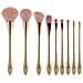 Set Di Pennelli Trucco Oro Champagne - 10 Pezzi Professionali Con Porta Pennelli - Foto miniatura 1
