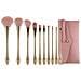 Set Di Pennelli Trucco Oro Champagne - 10 Pezzi Professionali Con Porta Pennelli - Foto miniatura 3