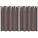 Tende con tende 2 pcs Marrone scuro Poliestere - Foto miniatura 1