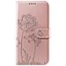 Custodia A Portafoglio Per Iphone 15 Design Premium Fiori Farfalla, Rosa Champagne - Foto miniatura 5