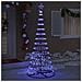 Albero di Natale LED con 290 LED Blu 100 x 100 x 250 cm Metallo - Foto miniatura 3