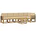 Set di divani da esterno 7 pcs Bianco e Beige Poliestere - Foto miniatura 1