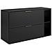 Mobile sottolavabo da 140 cm, Marrone, Ripiano nero, Lavabo sospeso, Chiusura ammortizzata, Piano di lavoro effetto marmo nero - Foto miniatura 1