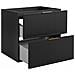 Mobile sottolavabo da 140 cm, Marrone, Ripiano nero, Lavabo sospeso, Chiusura ammortizzata, Piano di lavoro effetto marmo nero - Foto miniatura 3