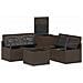 Set di divani 6 pz Marrone e Rosso Rattan sintetico e Acciaio - Foto miniatura 8