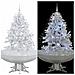 Albero Di Natale Con Neve E Base A Ombrellone Bianco 140 Cm - Foto miniatura 1