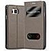 Custodia Compatibile Con Samsung Galaxy Alpha In Bruno Pietra - Coperchio Protettivo Con Chiusura Magnetica, Funzione Stand E 2 Finestre Di Visualizzazione - Foto miniatura 4