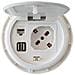 Presa Da Scrivania Ad Incasso Con 2 Prese Usb E Rj45 Con Coperchio - Foto miniatura 1