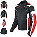Giacca Lady Donna Tessuto Cordura Moto Protezione Manica Staccabile Rosso Xl - Foto miniatura 1