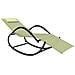 Lettini Prendisole A Dondolo 2 Pz In Acciaio E Textilene Crema - Foto miniatura 3