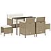 Set Da Pranzo Da Giardino 6 Pz Con Cuscini Beige In Polyrattan - Foto miniatura 1