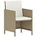 Set Da Pranzo Da Giardino 6 Pz Con Cuscini Beige In Polyrattan - Foto miniatura 2