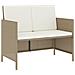 Set Da Pranzo Da Giardino 6 Pz Con Cuscini Beige In Polyrattan - Foto miniatura 4