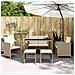 Set Da Pranzo Da Giardino 6 Pz Con Cuscini Beige In Polyrattan - Foto miniatura 8