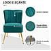 Poltrona Moderna In Stile Scandinavo Imbottita E Rivestita In Tessuto Vellutato, 56x65.5x82.5cm - Verde - Foto miniatura 2