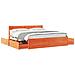 Letto Senza Materasso Marrone Cera 200x200 Cm In Legno Di Pino - Foto miniatura 2