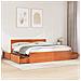 Letto Senza Materasso Marrone Cera 200x200 Cm In Legno Di Pino - Foto miniatura 1