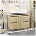 Mobile Da Bagno Rovere Sonoma 80x33x60 Cm In Legno Multistrato - Foto miniatura 4